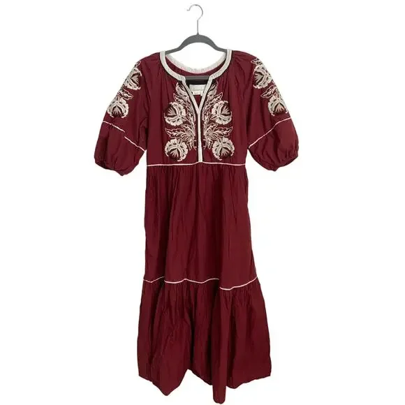 Anthropologie Gretel Embroided Maxi Dress size smaal - Picture 1 of 5